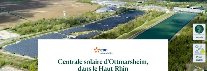 EDF Renouvelables lance un financement participatif pour la centrale photovoltaïque d’Ottmarsheim