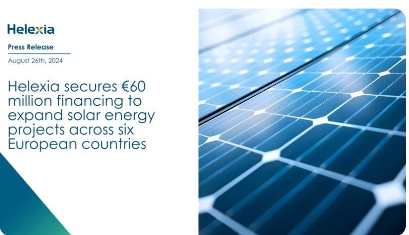 Helexia lève 60 millions d’euros de plus pour soutenir 290 projets photovoltaïques dans six pays européens