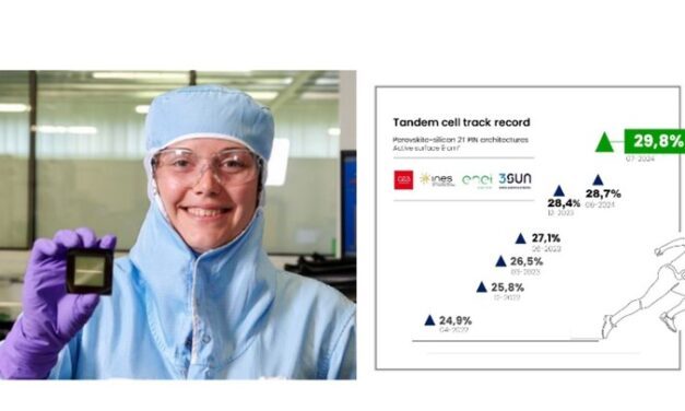 Rendement record de 29,8% pour une cellule tandem Pérovskite-Silicium de 9 cm²