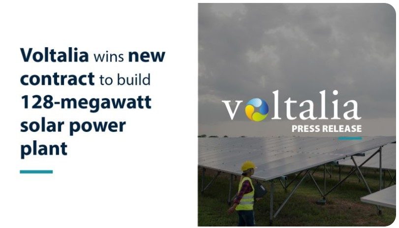 Voltalia remporte un contrat de construction d’une centrale solaire de 128 MW en Irlande