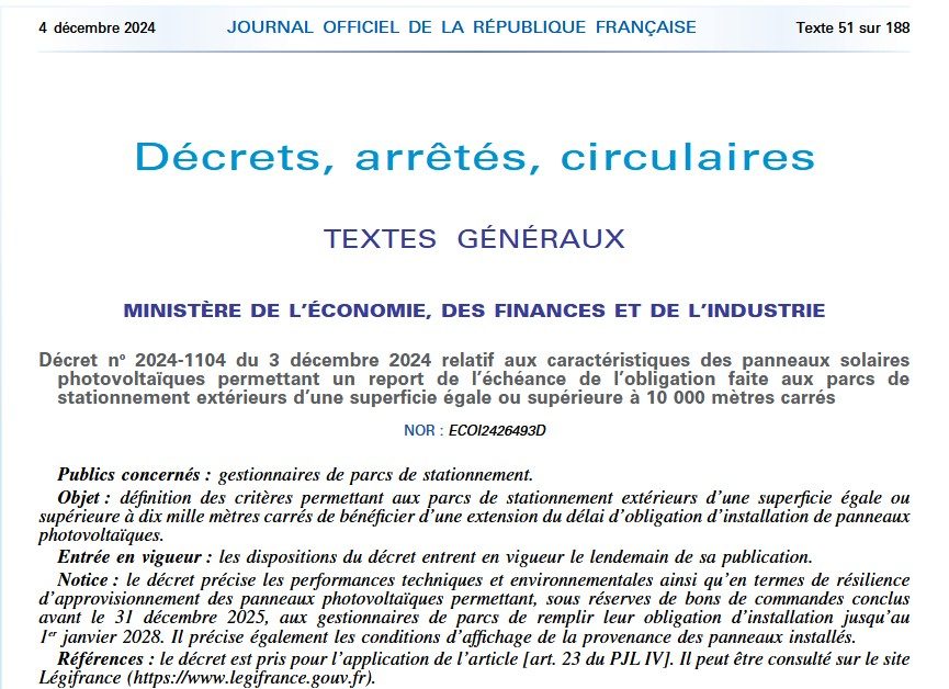 La grande distribution obtient un répit de 18 mois pour l’obligation de construire des ombrières PV