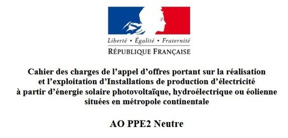 35 projets photovoltaïques lauréats de la 3e session de l’appel d’offres PPE2 neutre