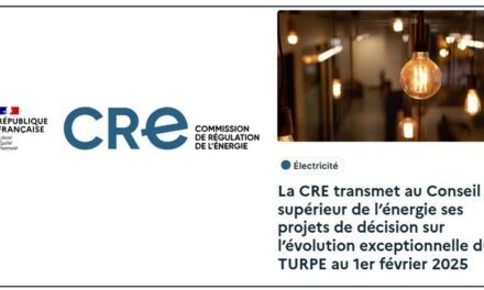 La CRE prône une évolution exceptionnelle du TURPE au 1er février 2025