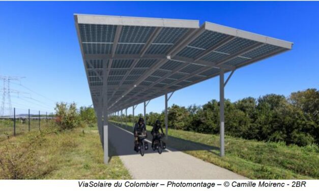 Le premier parc photovoltaïque linéaire sur véloroute sort de terre le long du Rhône